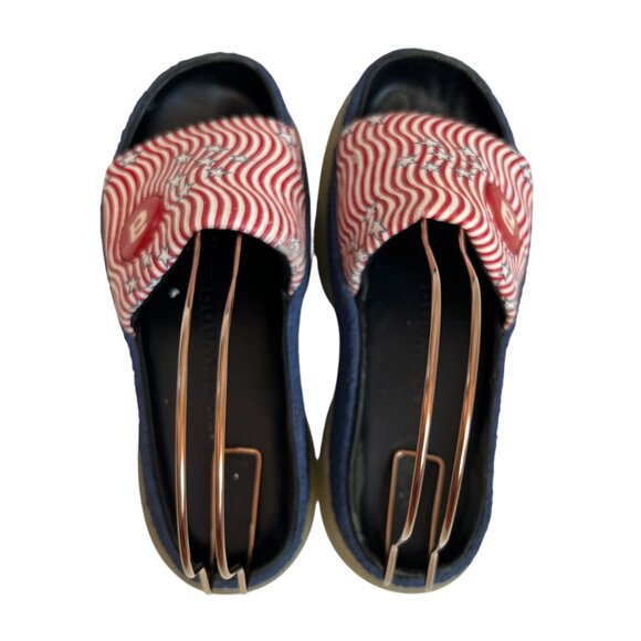 Alexander Wang A1 platform slide sandals slip on red white blue size 38 8 chunky - Picture 5 of 15